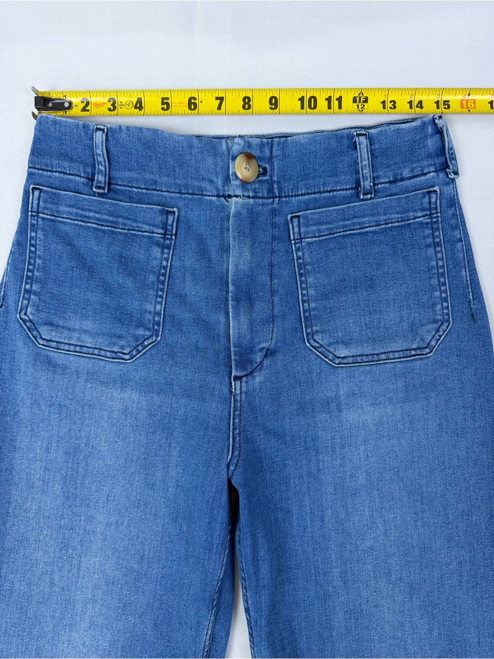Maeve The Colette Jeans Women’s Size 30 Wide Leg Cropped Blue Stretch Denim - Picture 4 of 10